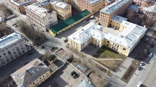 Aerial View of Izmaylovskiy Prospekt, Near Trinity Cathedral Cathedral Orthodox Church, St