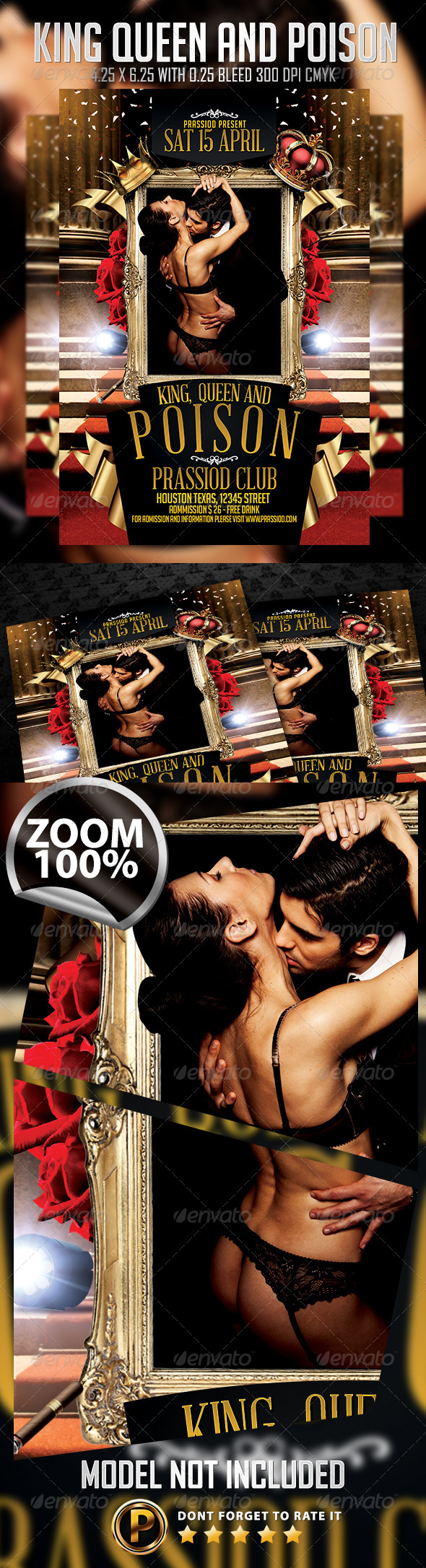 King Queen And Poison Flyer Template - Clubs & Parties Events