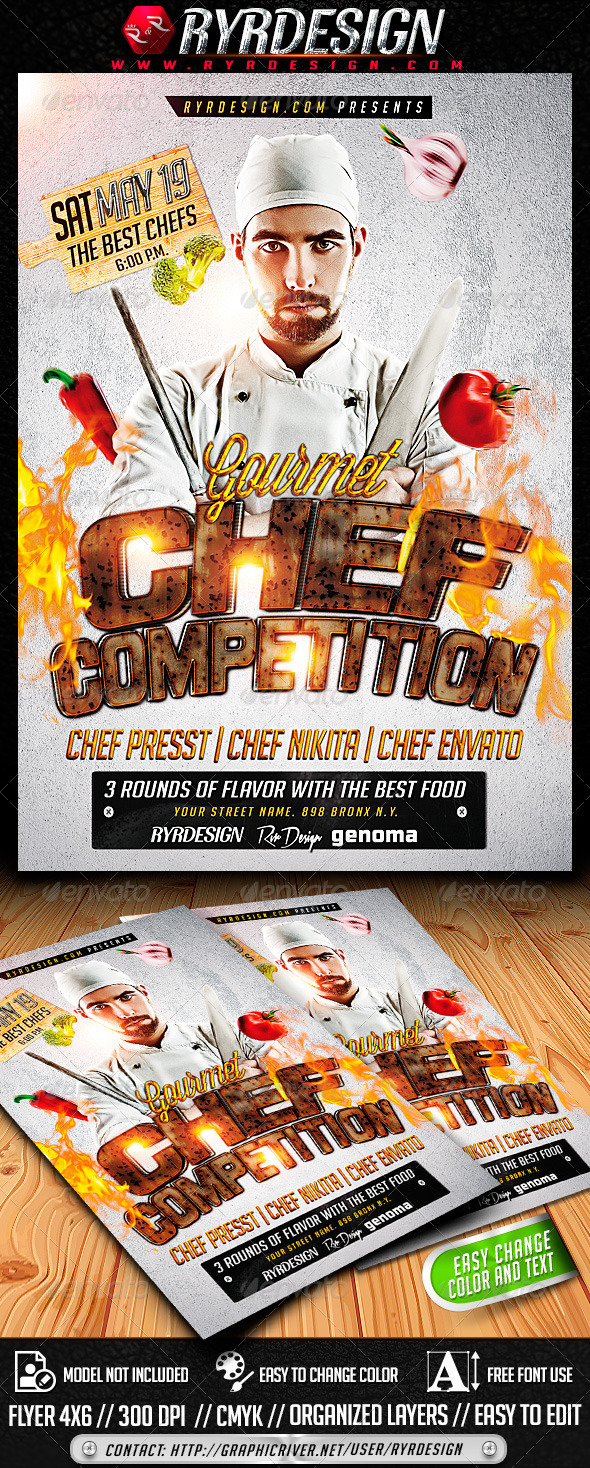 Chef Food Contest Flyer PSD