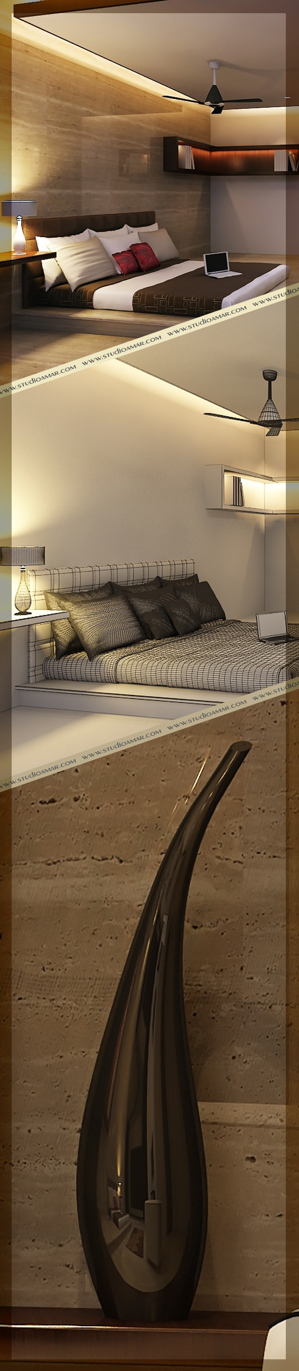 Realistic Bed Room - 3Docean 7407703