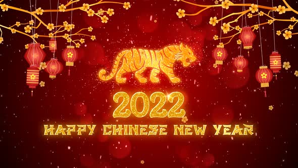 Happy Chinese New Year 2022 Greetings With Tiger