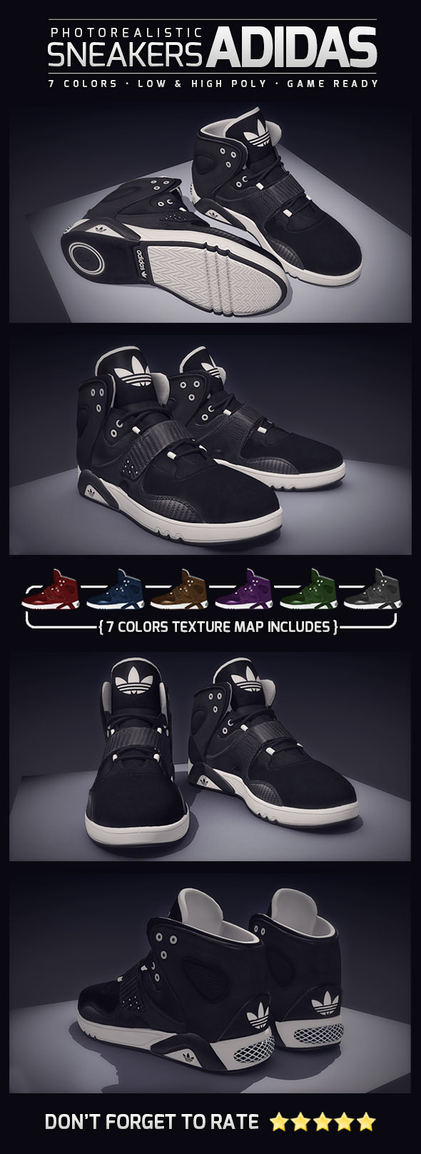 Sneakers Adidas Photorealistic - 3Docean 7377548