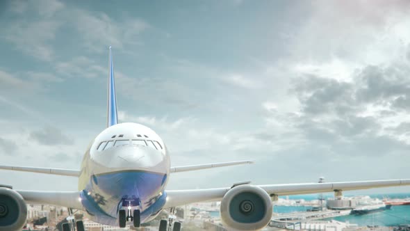 Airplane Take Off Barcelona Spain Third Version alt