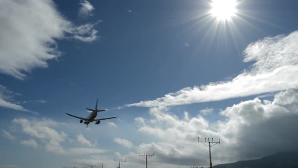 Airplane Arriving to Airport alt