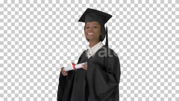 Smiling African American female student, Alpha Channel alt