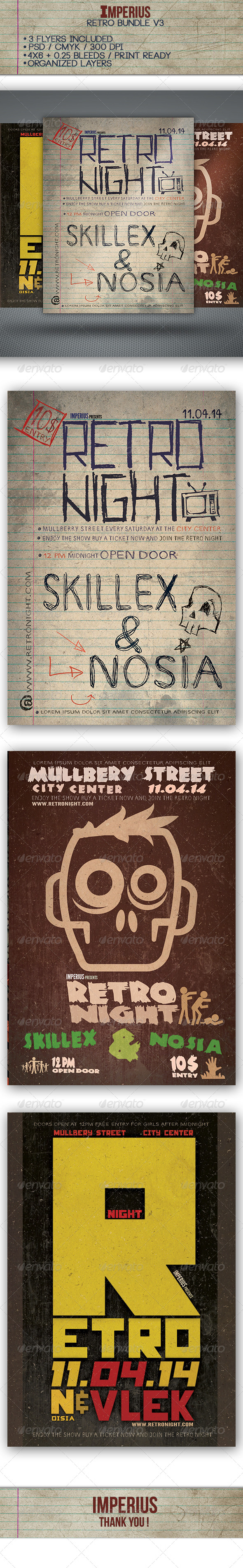 Retro Bundle V3 - Events Flyers
