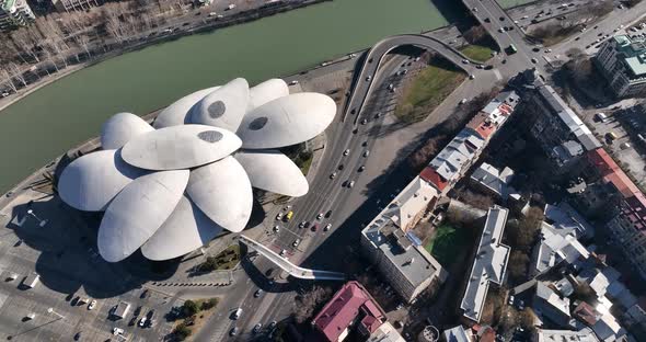 Public revenue and Baratashvili Bridge in the center of Tbilisi. Georgia alt
