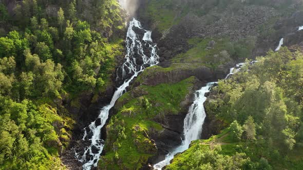 Latefossen Is One of the Most Visited Waterfalls in Norway and Is Located Near Skare and Odda alt