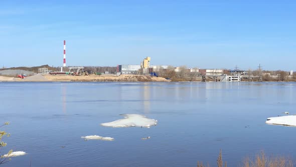 Ice on the River in the Spring