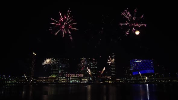 Fireworks Lighting Up the Sky Above Galleria Mall As Part of 50Th Golden Jubilee UAE National Day alt