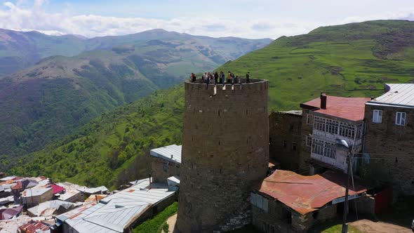 Watchtower in the Mountain Village of Kubachi Republic of Dagestan alt