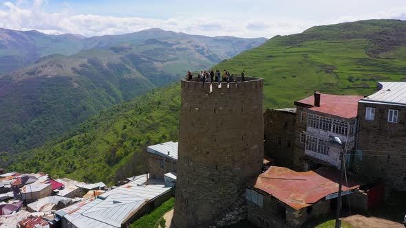 Watchtower in the Mountain Village of Kubachi Republic of Dagestan