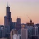 Chicago Willis Tower and City Skyline Day to Night Sunset - VideoHive Item for Sale