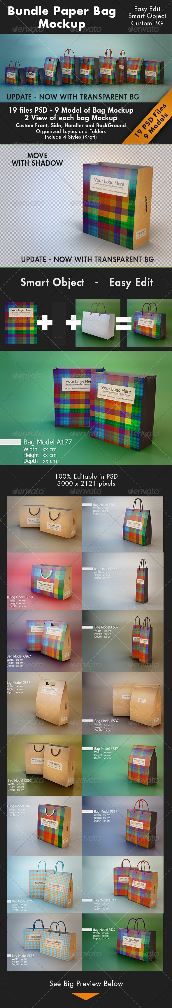 Bundle Paper Bag Mockup - Miscellaneous Packaging