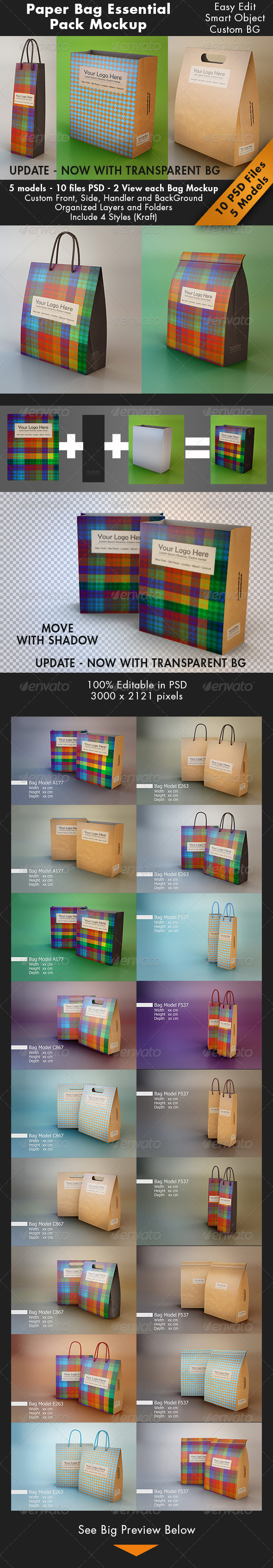 Essential Paper Bag Mockup - Food and Drink Packaging