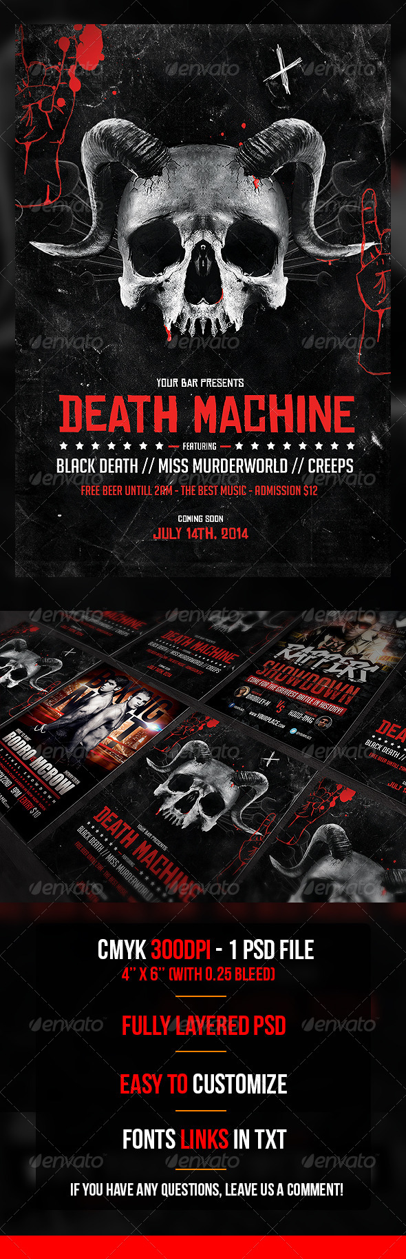 Death Machine Flyer Template - Flyers Print Templates