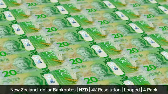New Zealand Banknotes Money / New Zealand dollar / Currency NZ$ / NZD / 4 Pack - 4K alt