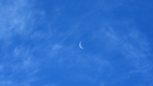 Moon On A Blue Sky