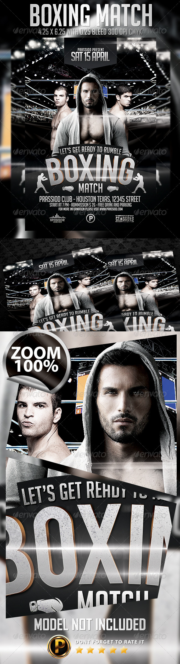Boxing Match Flyer Template - Sports Events