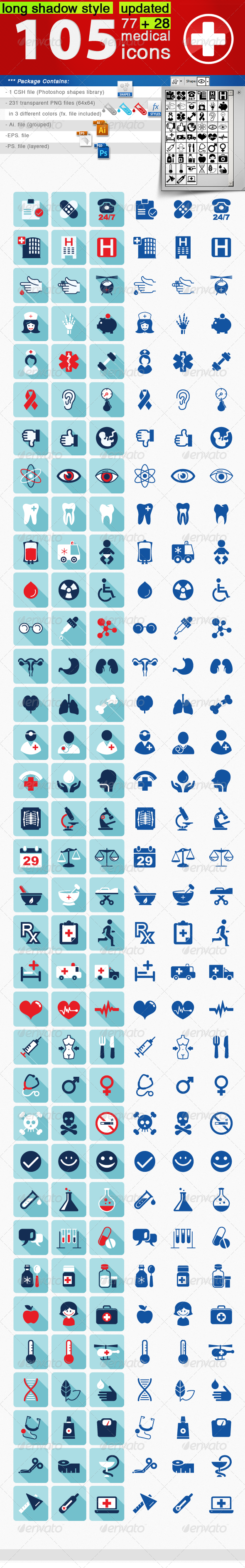 105 Medical Icons Set - Icons
