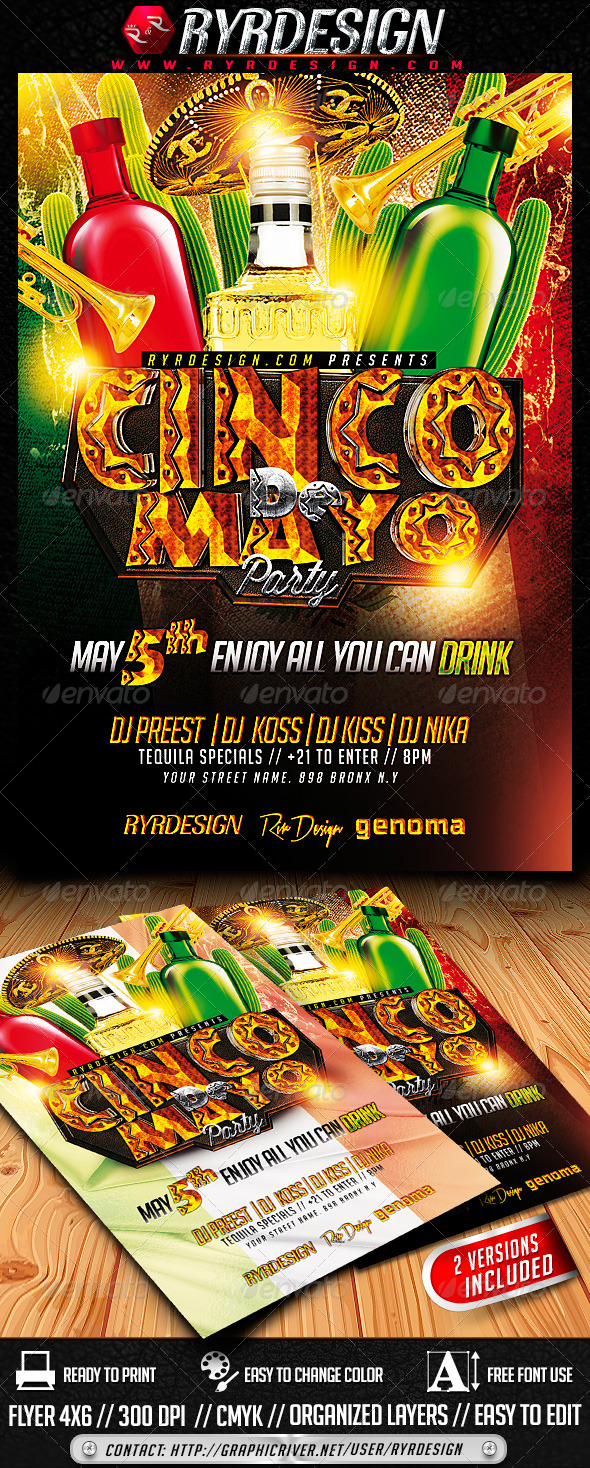 Cinco de Mayo Flyer Template - Events Flyers