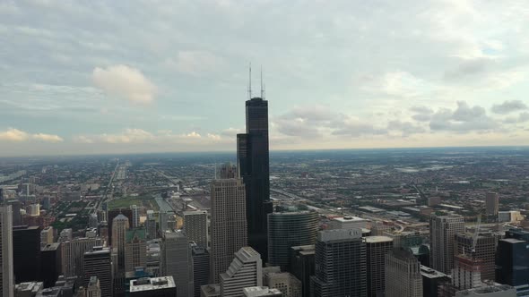 Aerial View of Willis Tower Chicago alt