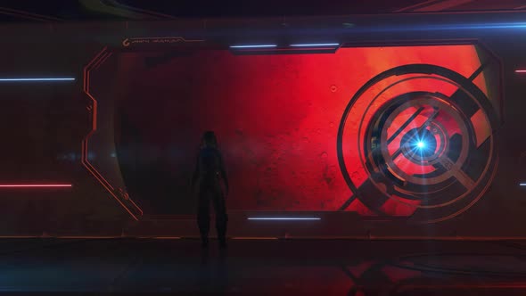 An Astronaut Is Standing In A Spaceship 4K alt