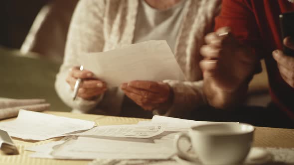 Aged Couple Discussing Utility Bills alt