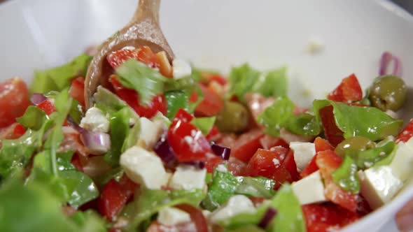 Greek Salad Mediterranean Cuisine Ingredients Fresh Vegetable Salad