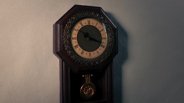 Moving Past Antique Wall Clock In The Evening alt