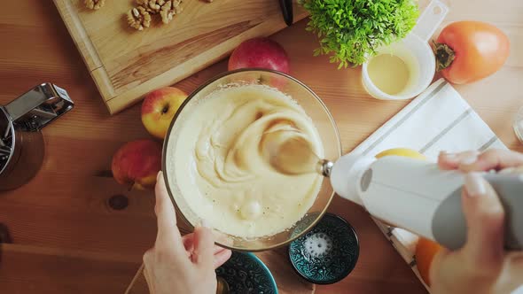 Baker Cooks Homemade Cupcake Dough.