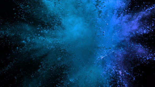 Super Slow Motion Shot of Color Powder Explosion Isolated on Black Background at 1000Fps alt
