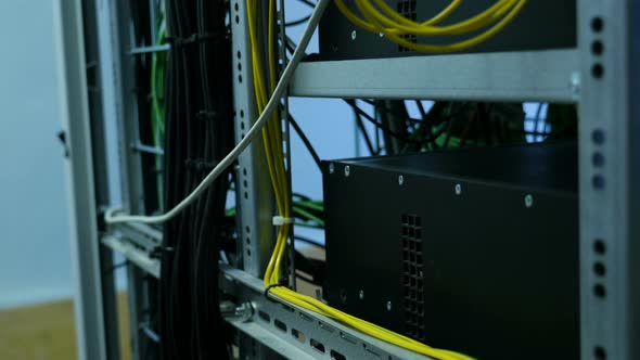 Tangled Wires, Power Cables in Datacenter, Cleaning Up Server Room