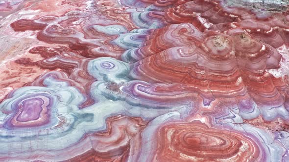 Aerial View of Desert Landscape in Utah Drone Over Colorful Sandstone Hill Tops alt