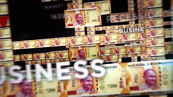 India Rupee money banknotes seamless loop flight alt