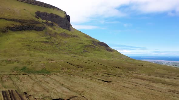 Aerial View of the Mountain Benbulbin in County Sligo Ireland alt