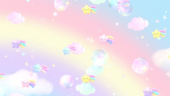 Kawaii Stars Rainbow Sky alt