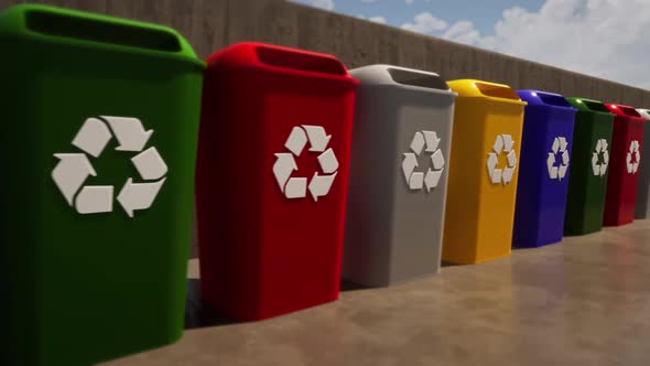 Colorful Garbage Recycle Bins
