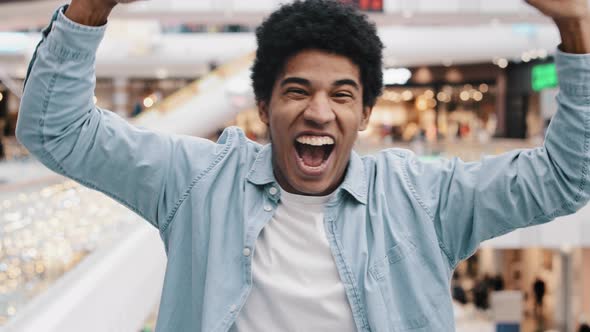 African American 20s Man Guy Happy with Great News Excited Celebrate Career Advance and Business alt