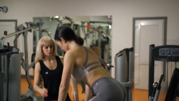 Sports Girl Jumping Under the Guidance of a Trainer  Slow Mo alt