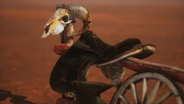 Horse Saddle on the Fence in Monument Valley alt