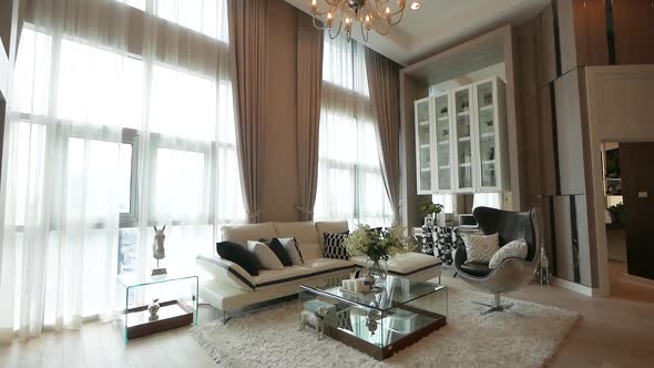Luxurious Double Volume Living Area Decoration alt