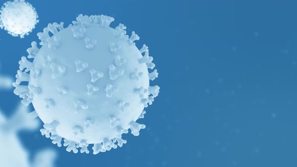 Coronavirus ( Covid - 19 ) Looped White and Blue Background - Version 2