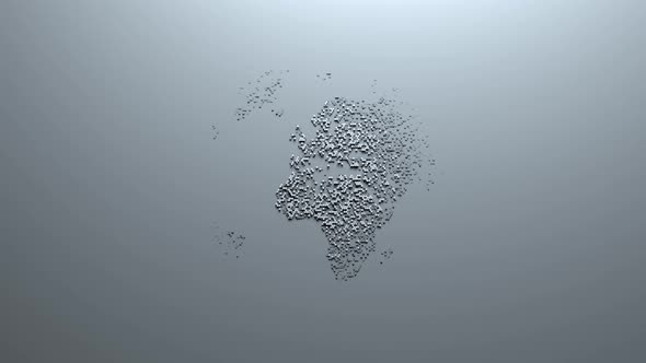 Animation loop. world map consisting of honeycombs with ripple effect alt