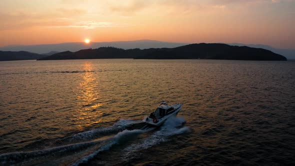 Boat at Sunset Lake Baikal 16 4k