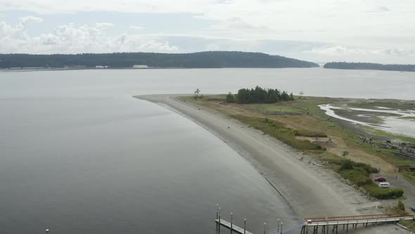 Flying Above Port Townsend Bay Kala Point Waterfront Beach Wa alt