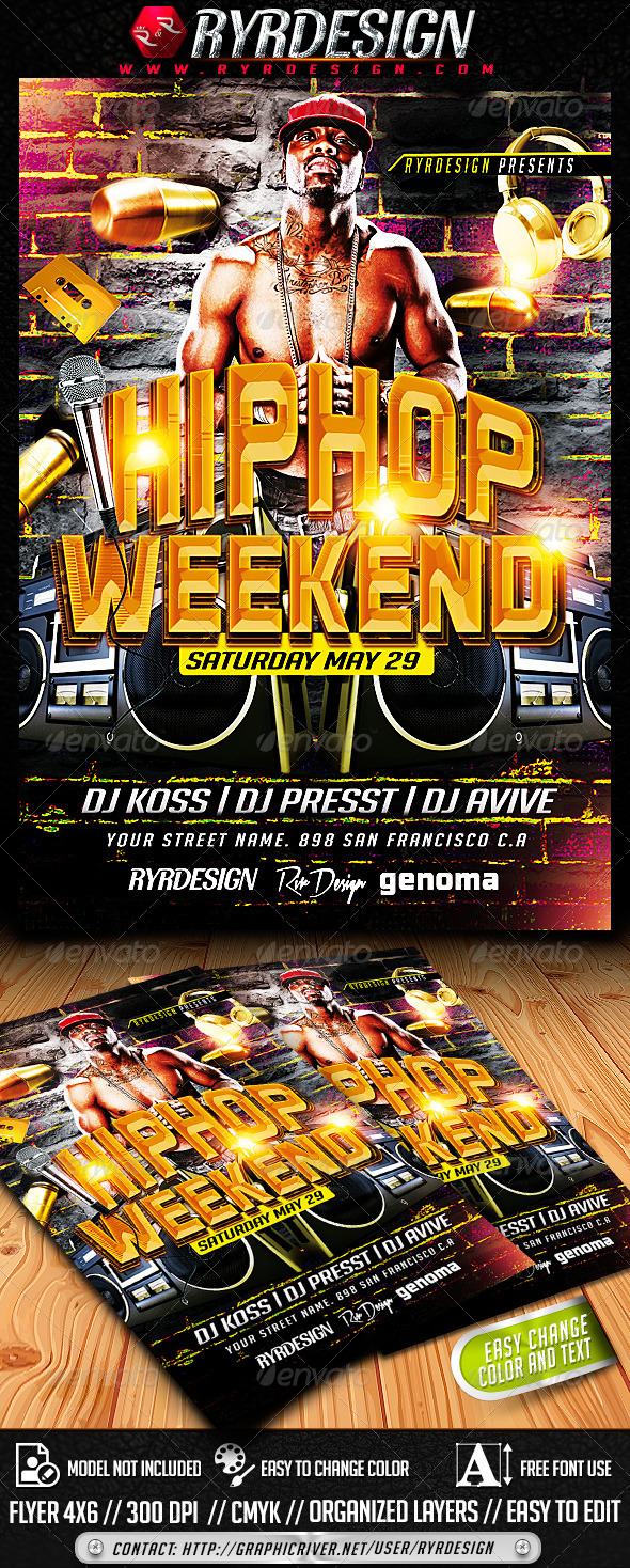 HipHop Flyer Template PSD - Events Flyers