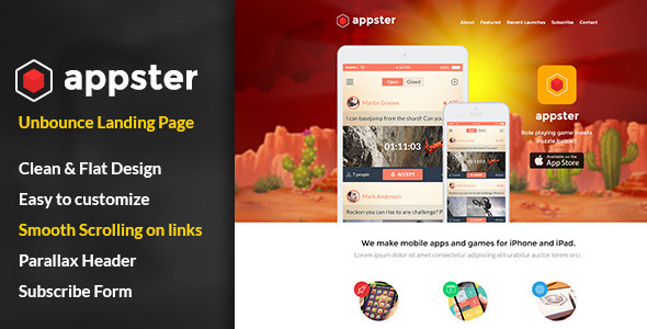 Appster Unbounce Landing - ThemeForest 7418499
