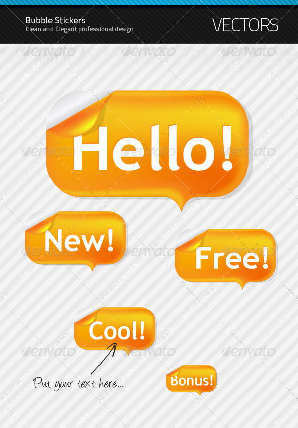 Bubble Stickers - Web Elements Vectors