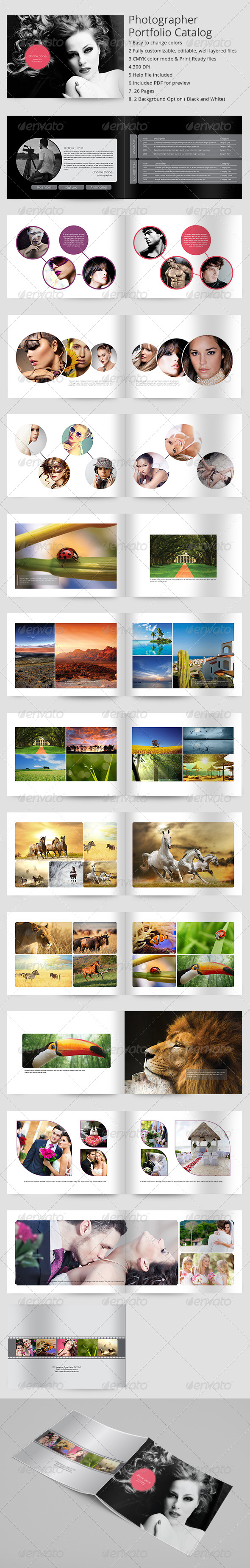 Photographer Portfolio Catalog Indesign Template - Portfolio Brochures